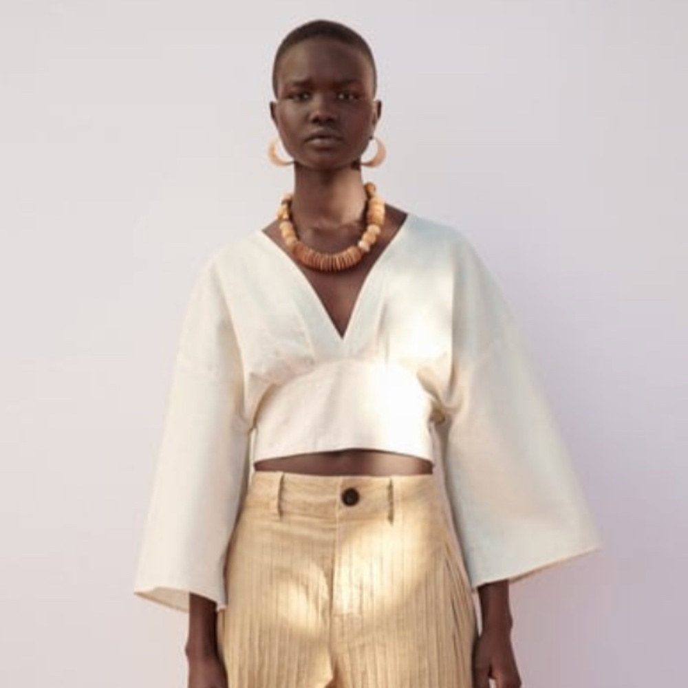 Zara Linen Blouse Shirt  NWT